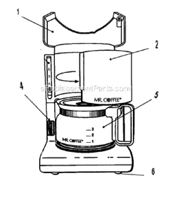 Page A Diagram and Parts List for AD5  Mr Coffee Coffee Maker